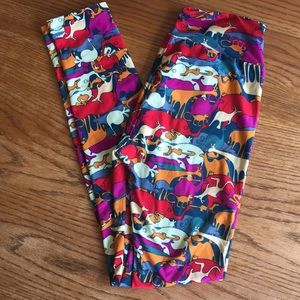 NWOT Lularoe OS Animal Safari Leggings Camels